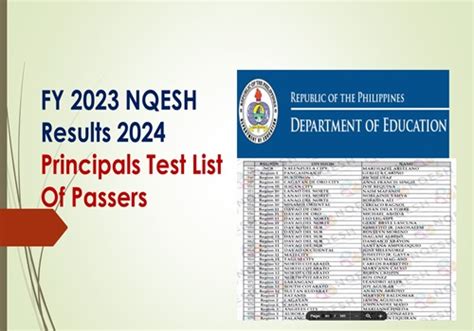 nqesh result 2023|Principals Test Results 2023: NQESH List of Passers .